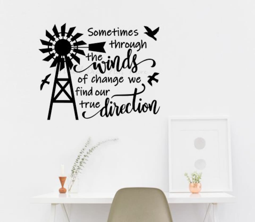 Wall Decals Winds True Direction Windmill Farmhouse Decor Wall Stickers ...
