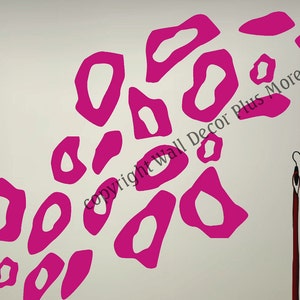 Leopard Animal Print Wall Sticker Circle Rings Vinyl Decal Home Decor 31pc Peel and Stick Self Adhesive Wall Art
