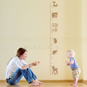 Wall Sticker HEIGHT CHART 190cm Matt Black Kids Childrens