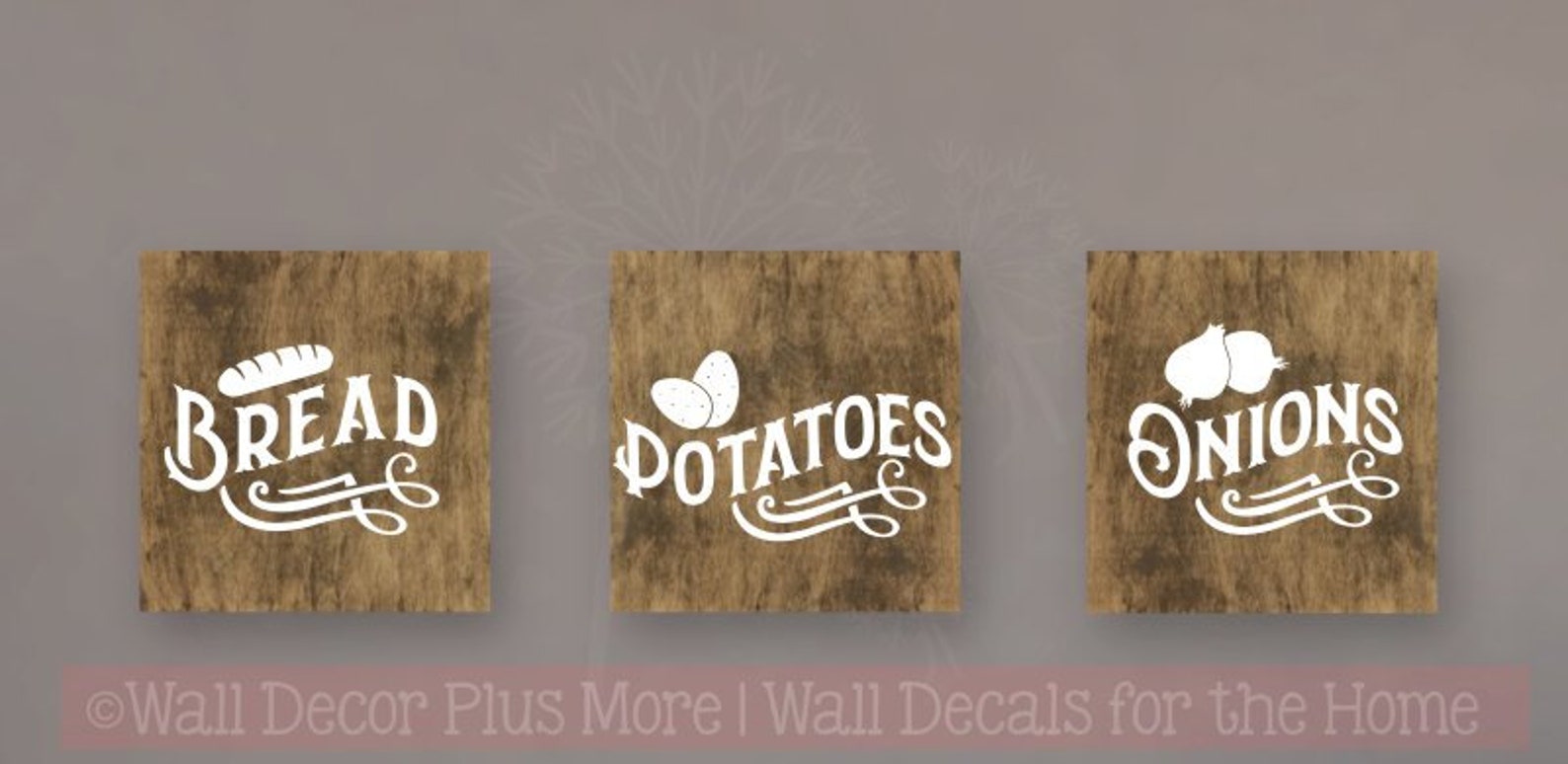 Bread Potatoes Onions Vinyl Lettering Stickers Kitchen Storage Labels ...