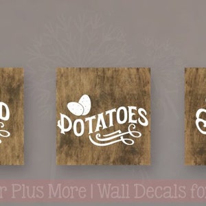 Bread Potatoes Onions Vinyl Lettering Stickers Kitchen Storage Labels ...