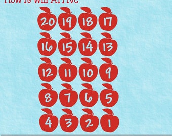 Apple Numbers Sensory Path Floor Decal Stickers for School Hallway