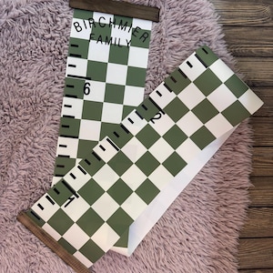 Checkered Canvas Growth Chart Sign: Personalized Height Ruler with Modern Wall Art Design image 12