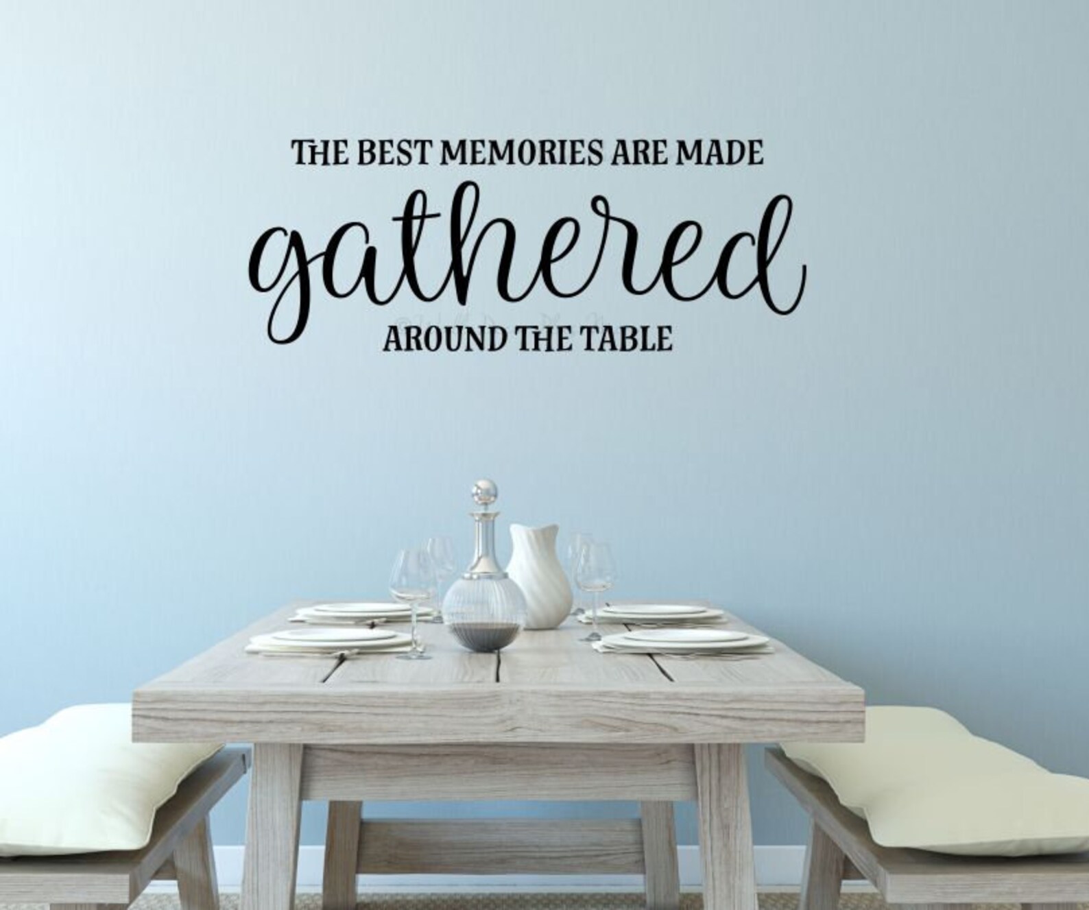 Kitchen Wall Art Decal Best Memories Gathered Around the Table Etsy