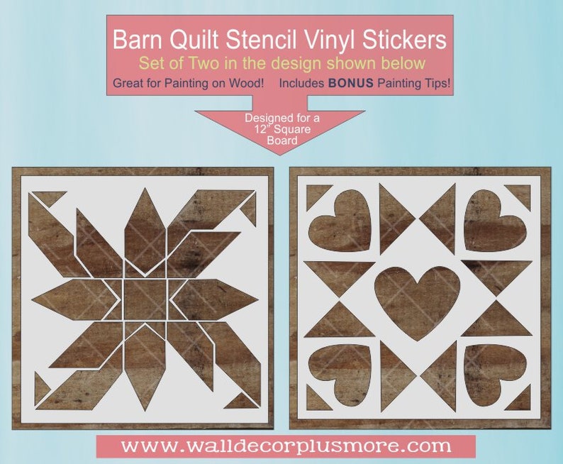 Barn Quilt Vinyl Stencil Stickers for Painting a Wood Sign Etsy