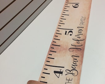 Canvas Sign Height Ruler Growth Chart 6ftPersonalized Family Last Name Loved Beyond Measure Wall Art Print Hanging Nursery Kids Bedroom