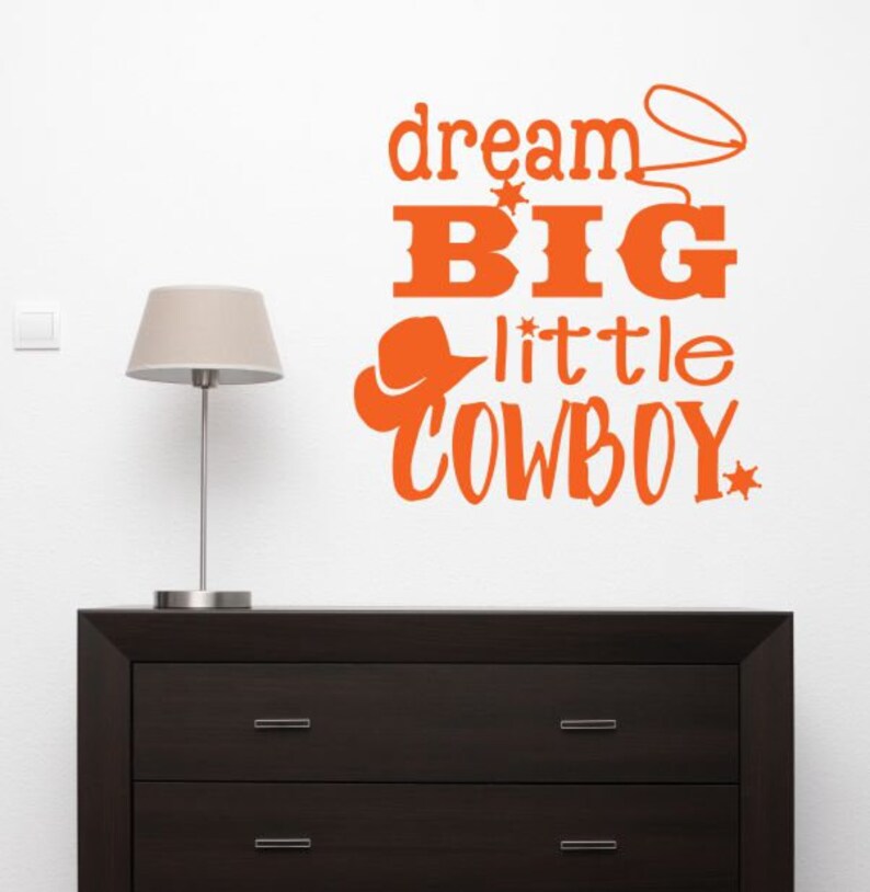 Dream Big Little Cowboy Western Wall Decals Quote Boys Room Nursery