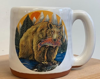 Bear Catching Trout in Mouth Mug