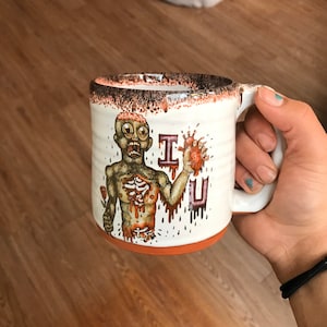 Zombie Love Mug with Bloody Black Red Lip Drip