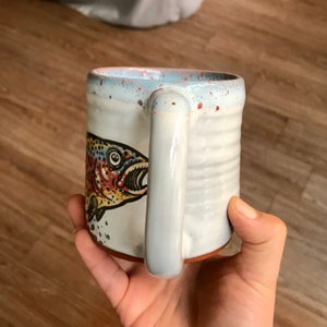 Rainbow Trout Mug with Blue and Orange Lip Drip image 5