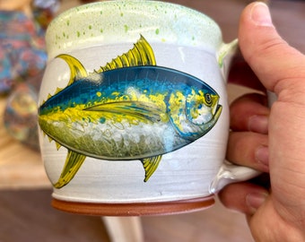 Tuna Fishing Mug Handmade Original Artwork