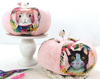 Pincushion Cat Love Pincushion Emery Pincushion Unique Pincushion Handmade Sewing Gift Red Pincushion Sewing Gift Quilt Retreat Gift New