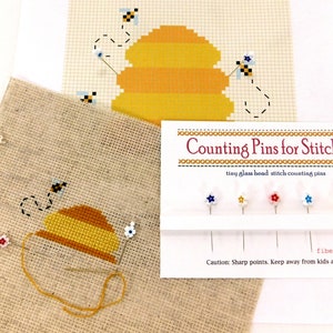 New Stitch Counting Pins for Cross Stitch Fine Glass Head Ready to Ship Flower Pin Sewing Gift for Woman Decorative Pins Gift for Woman image 7