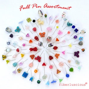 Pins Full Pin Assortment, Decorative pins Assorted Pins 10 Pretty Pins for Pretty Pincushions Quilt Retreat Gift Pins in Gift Box Ships Fast image 2