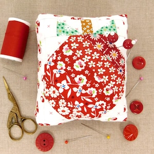 Pincushion Cherry Pincushion Modern Unique Pincushion Emery Pincushion Decorative Pins Pincushion Handmade Paper Pieced