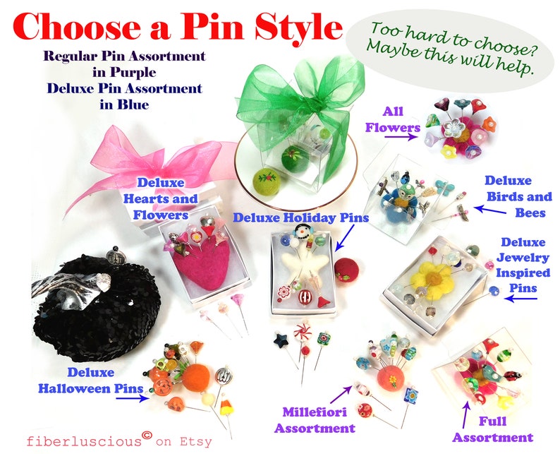 Decorative Deluxe Pin Assortment 10 Pretty Pins for Pretty Etsy