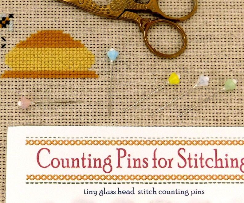 New Varieties Stitch Counting Pins for Cross Stitch Fine Glass Hearts and Flowers Pins Sewing Gift for Woman Decorative Pins Gift for Woman image 7