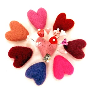 Hearts and Flowers Deluxe Assorted Pincushion Pins, 10 Pretty Pins, Ready to Ship image 2