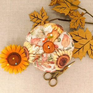 Pincushion Autumn Love Pincushion Emery Pincushion Cute Pincushion Sewing Gift Unique Pincushion Handmade Pin cushion Gift for Quilter