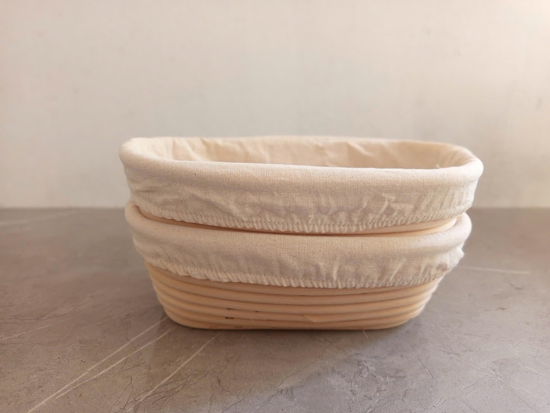 Set of 2 Sourdough Banneton Baskets | Natural Wicker Dough Bowls for Craft & Beginner Bakers | 10-inch Oval