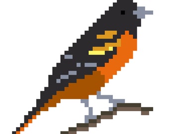 Oriole Bird Cross Stitch Pattern