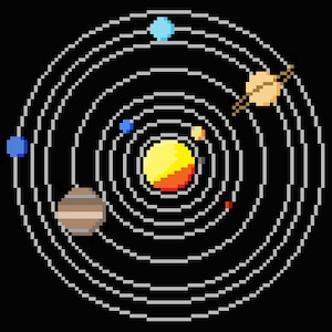Solar System Circular Cross Stitch Pattern