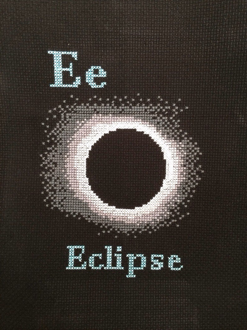 E is for Eclipse Space Alphabet Cross Stitch Pattern image 2