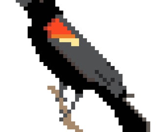 Redwing Blackbird Cross Stitch Pattern