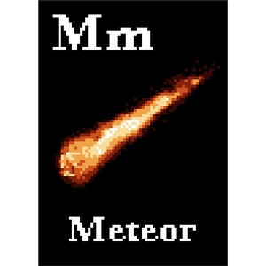 M est pour Meteor Space Alphabet Cross Stitch Pattern
