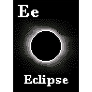 E is for Eclipse Space Alphabet Cross Stitch Pattern image 1