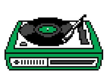 Retro Record Player Cross Stitch Pattern