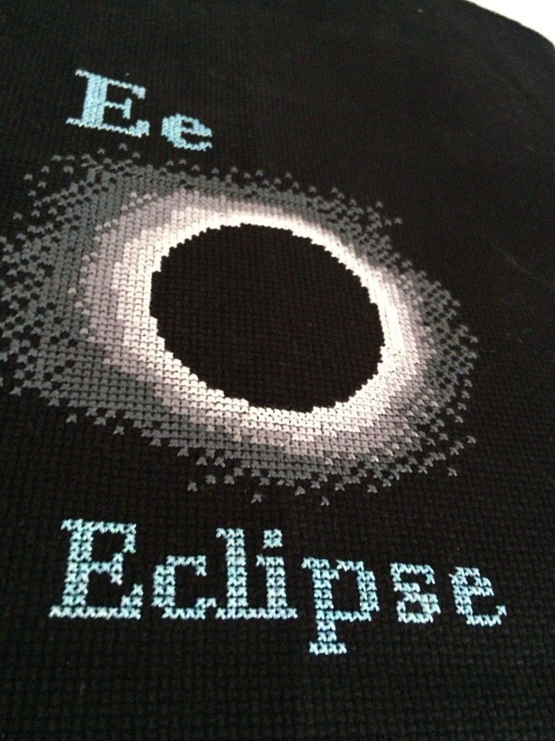 E is for Eclipse Space Alphabet Cross Stitch Pattern image 3