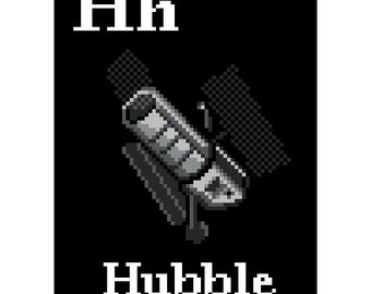 H is for Hubble Space Alphabet Cross Stitch Pattern