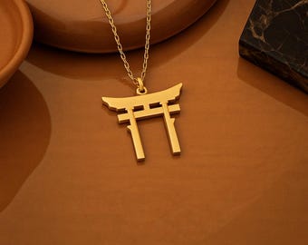 Torii Gate Necklace | 925 Sterling Silver for Spiritual Jewelry Lovers | Japanese Shinto Symbol of Balance and Protection | Unique Gift