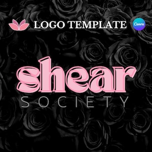 Minimalist Pink Beauty Logo Template: Customizable Canva Design (Digital Item)