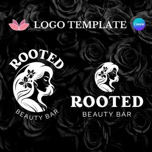 Elegant Beauty Salon Logo Template: Customizable Feminine Design (Canva Template)