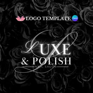 Elegant &#39;Luxe Polish&#39; Logo Template: Customizable Canva Design (Digital Item)