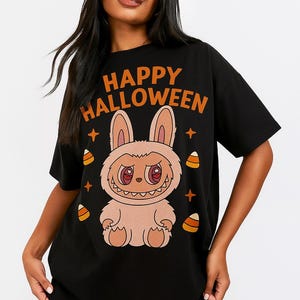Halloween Labubu T Shirt Tee, Cute Halloween Shirt, Fun Fall Outfit, Trick or Treat Apparel, Gift for Halloween Lovers
