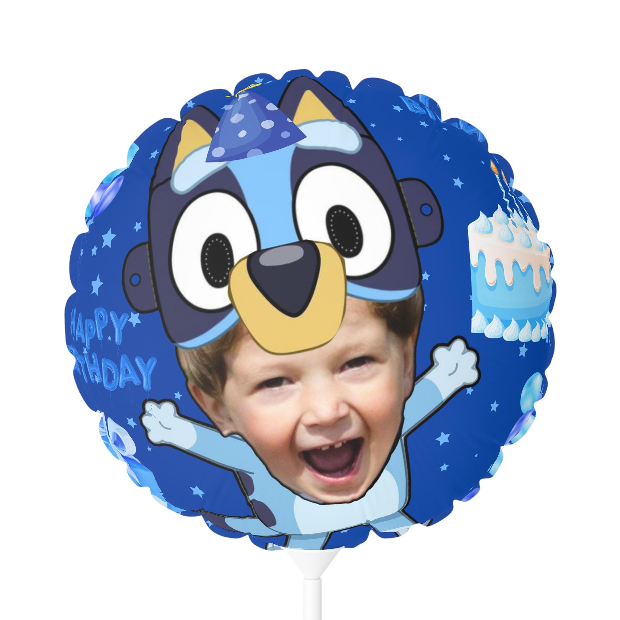 Blue Dog Personalized Face Ballon Birthday Decoration