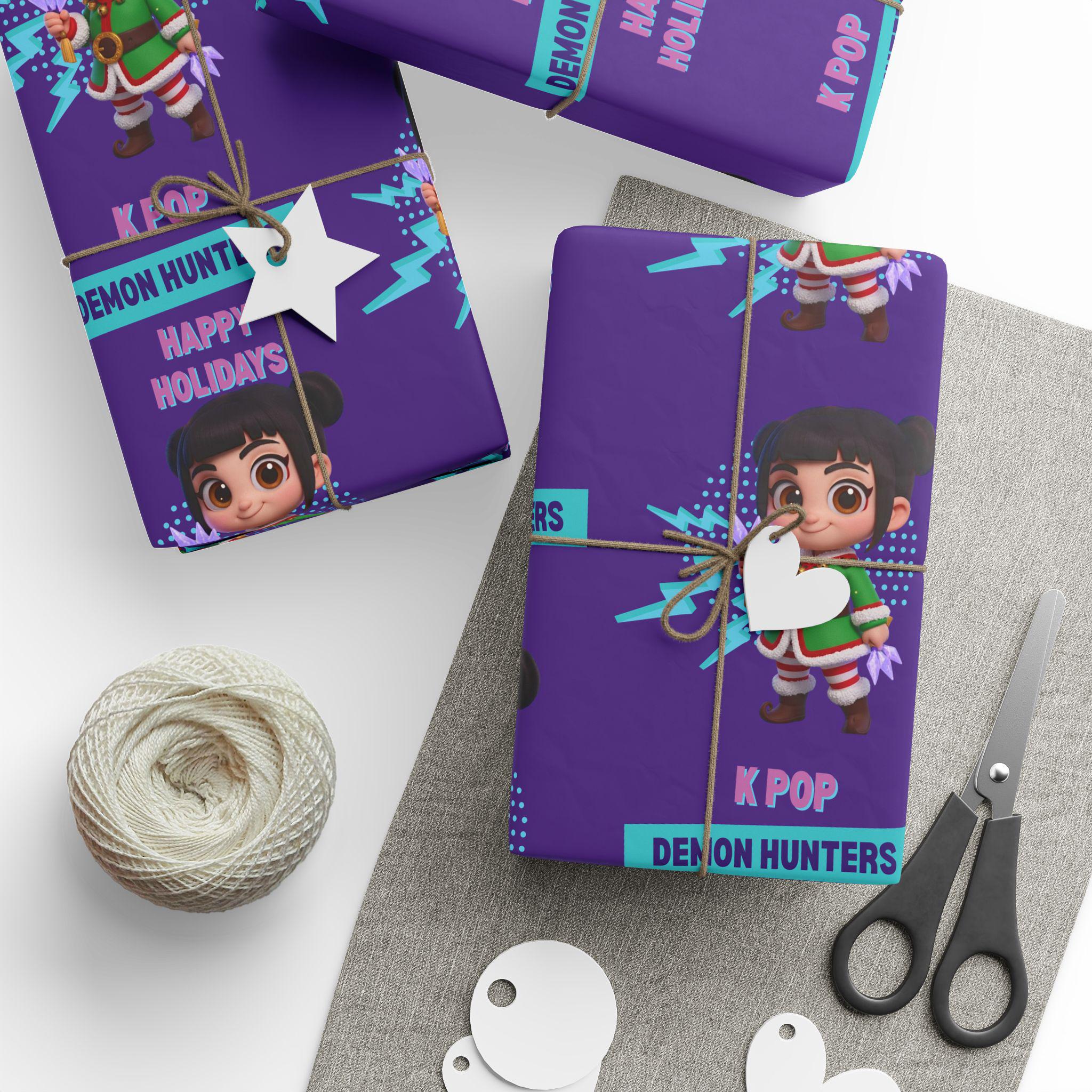 Discover Kpop Zoey Demon Hunters | Huntrix Christmas | Festive Gift Wrap Papers for Holiday Celebrations, Christmas Wrapping Paper
