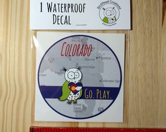 Colorado Sticker, Waterproof Decal, Colorado Souvenir, 4" Sticker, Colorado Vinyl Sticker, Car Decal, Gift Bag Favor, Laptop Sticker
