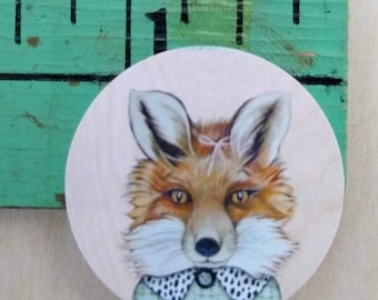 Fox Stickers, 100% recycled stickers, package of 48, whimsical woodland stickers, 48 - 1.25" round stickers, FREE Shipping (USA)