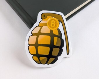 Bitcoin Grenade Sticker | Crypto Market Sticker | Gifts for day trader | Investing Sticker |