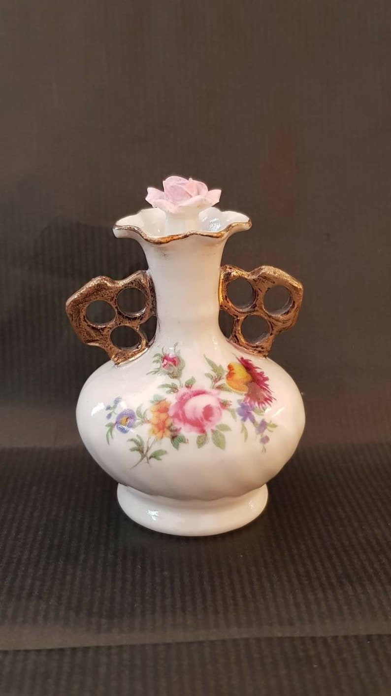 Irish made Rose Finial miniature Sent pot handcrafted