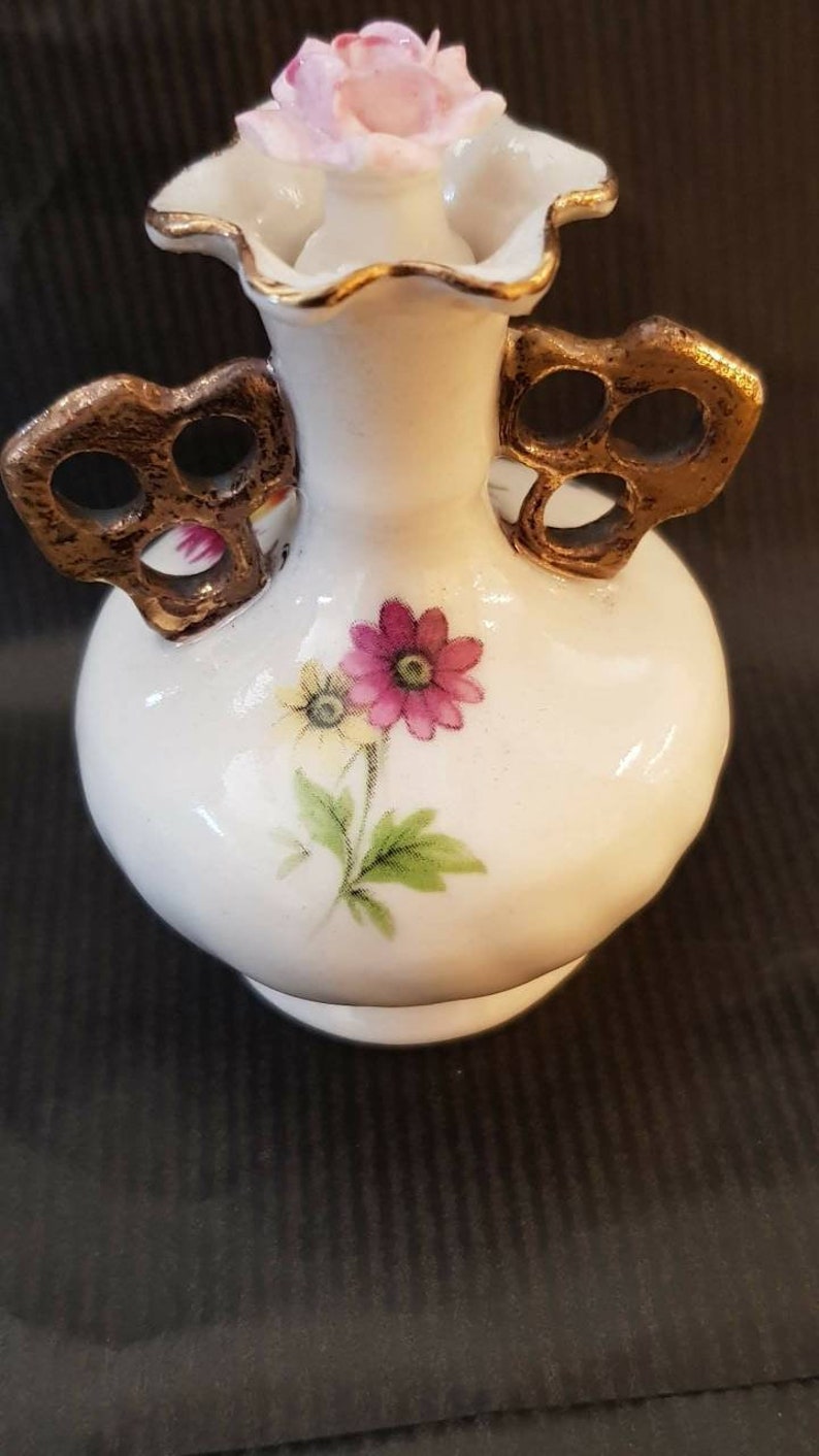 Irish made Rose Finial miniature Sent pot handcrafted