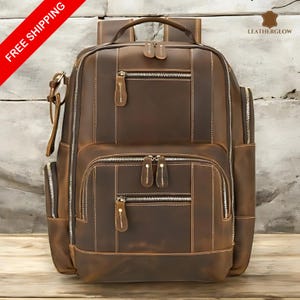 Vollnarbenleder Rucksack für Herren - Rucksack Laptoptasche, Reisetasche, Bürorucksack, langlebiges Ledergeschenk für Ihn, stilvoll und vielseitig
