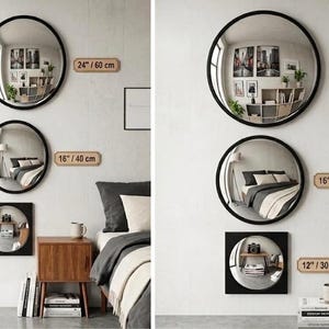 Convex Mirror Decor, Aesthetic Selfie Mirror, Acrylic Convex Security Mirror, Industrial Wall Art, Cyberpunk Room Decor, Round Traffic Mirro image 10