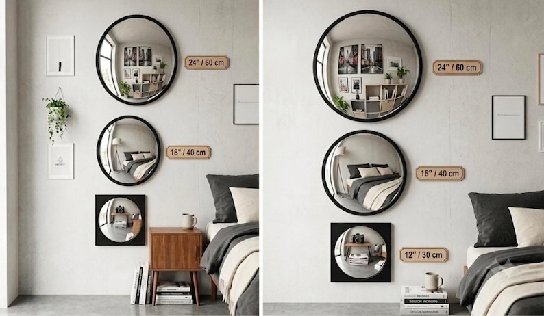 Convex Mirror Decor, Aesthetic Selfie Mirror, Acrylic Convex Security Mirror, Industrial Wall Art, Cyberpunk Room Decor, Round Traffic Mirro image 10