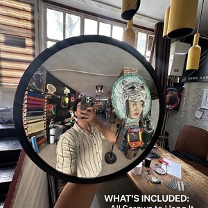 Convex Mirror Decor, Aesthetic Selfie Mirror, Acrylic Convex Security Mirror, Industrial Wall Art, Cyberpunk Room Decor, Round Traffic Mirro image 2