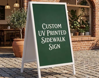 Op maat gemaakte stoepbord met UV-print | Gepersonaliseerd A-frame reclamebord voor cafés | Weerbestendig staand reclamebord | Evenementenbord met snelle verzending